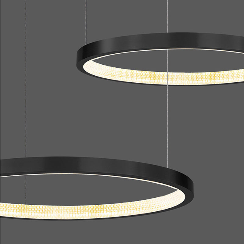 Round Chandelier Light Fixtures Modern Multi-Tier Suspension Pendant Lamps