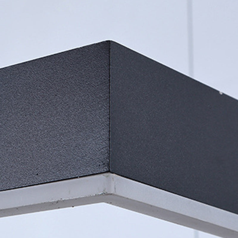 Minimalist Square LED Chandelier Metallic Living Room Suspension Light in Black