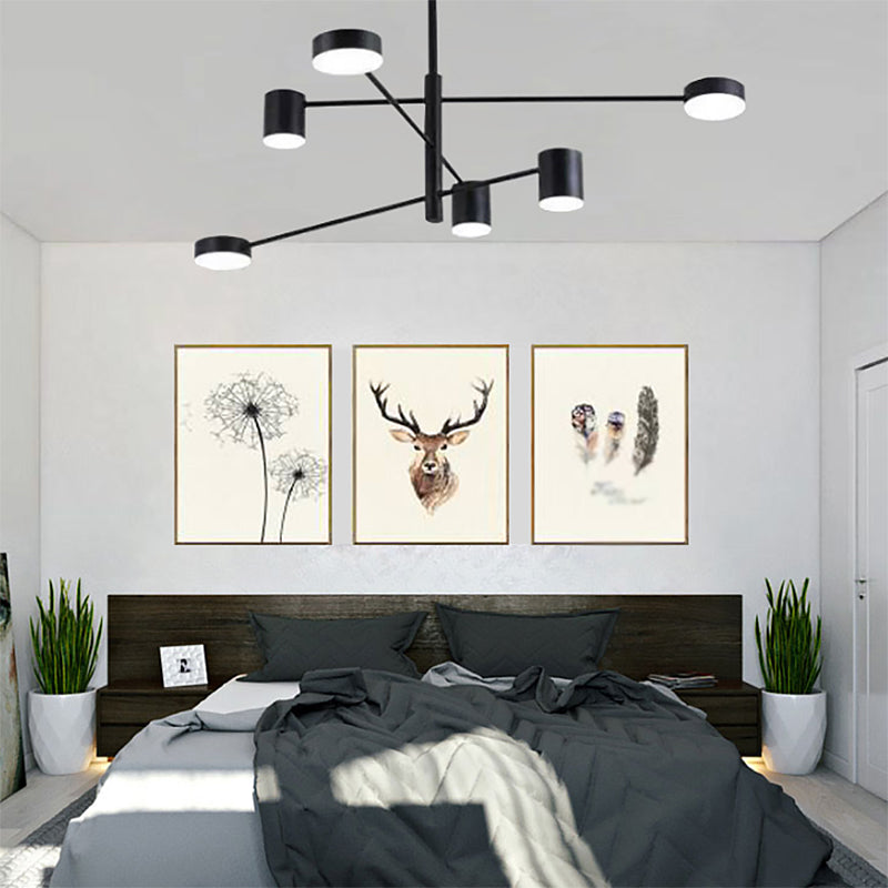 Metal Geometric Shape Chandelier Modern LED Chandelier Lamps for Bedroom