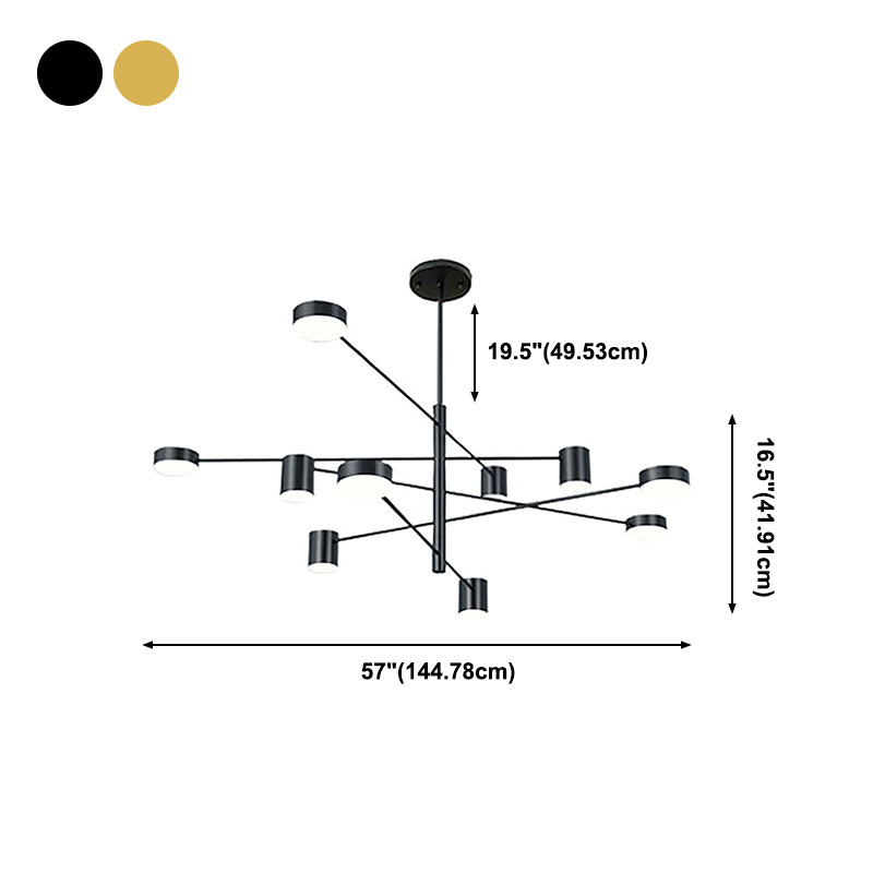 Metal Geometric Shape Chandelier Modern LED Chandelier Lamps for Bedroom