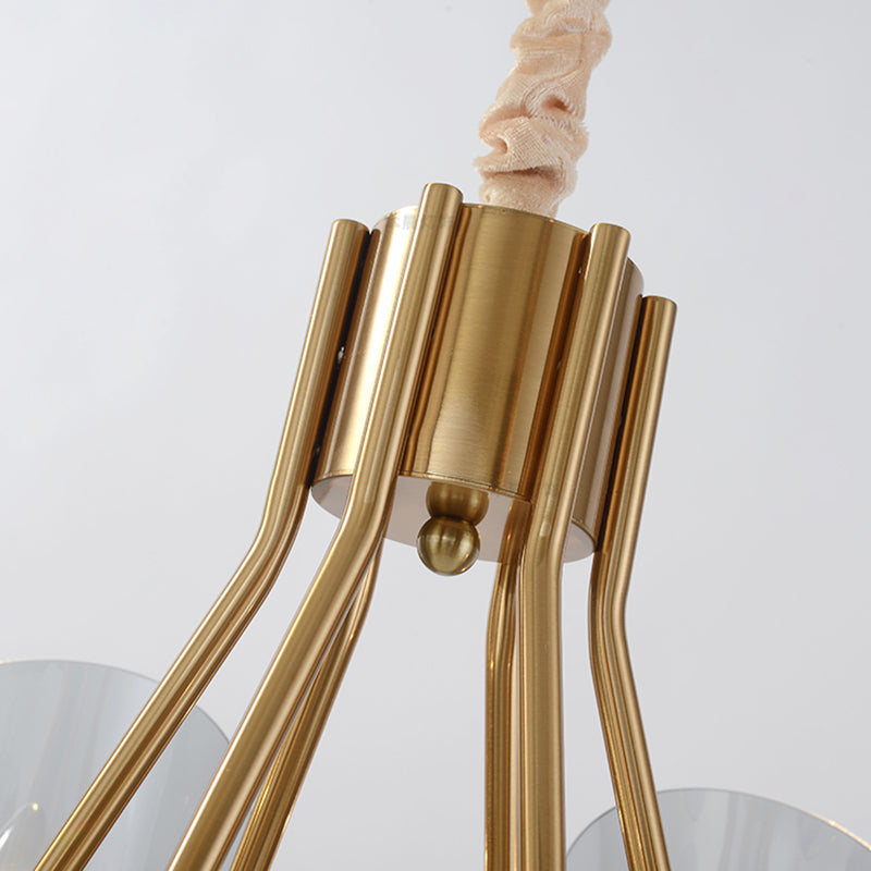 Nordic Metal Chandelier Geometric Pendant Lamps with Clear Glass for Living Room