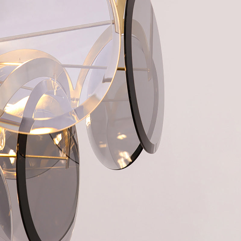 Nordic Metal Chandelier Geometric Pendant Lamps with Clear Glass for Living Room