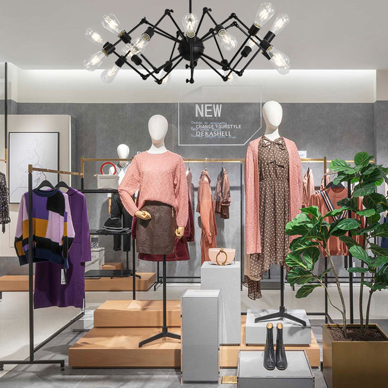 Spider Metal Chandelier Pendant Vêtements de style industriel Store de plafond