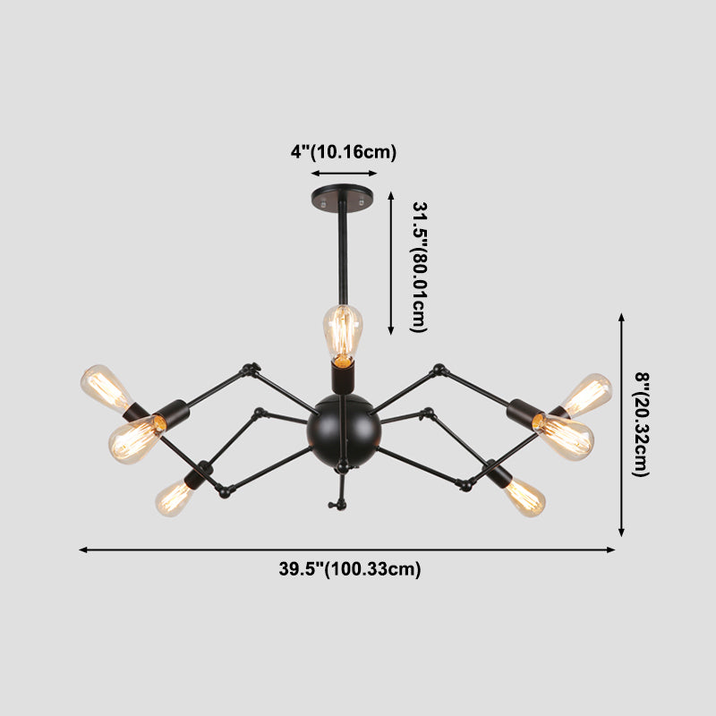 Spider Metal Chandelier Pendant Vêtements de style industriel Store de plafond