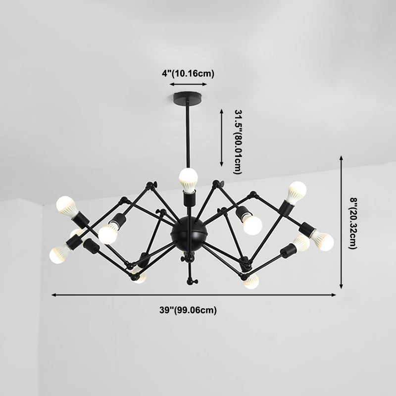 Spider Metal Chandelier Pendant Vêtements de style industriel Store de plafond