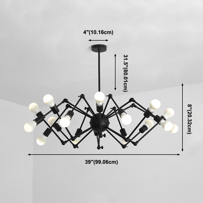 Spider Metal Chandelier Pendant Vêtements de style industriel Store de plafond