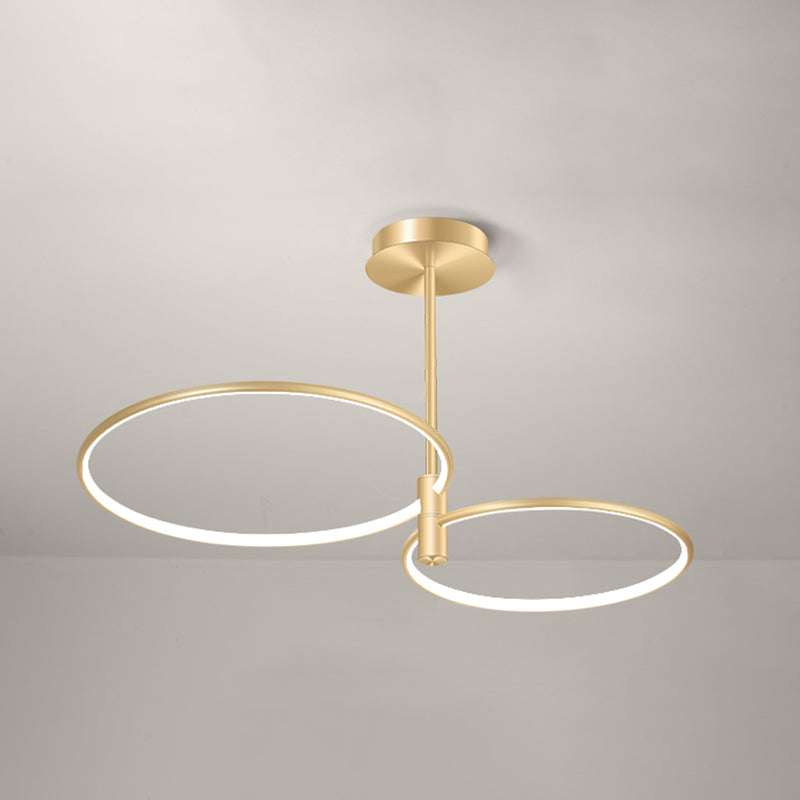 Round Chandelier Light Fixtures Modern Multi-Tier Gold Suspension Pendant Lamps