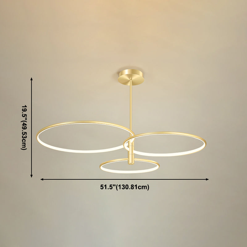 Round Chandelier Light Fixtures Modern Multi-Tier Gold Suspension Pendant Lamps