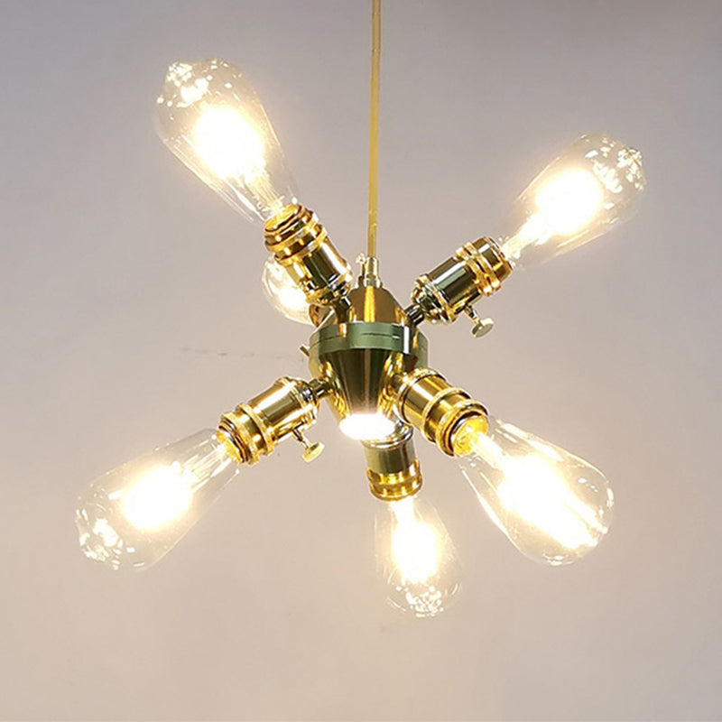 Luz de colgante de hierro retro industrial Candelera de sputnik para restaurante