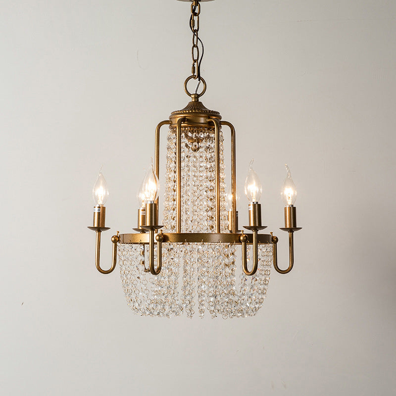 American Style Metal Chandelier Light Fixtures Multi-Head Suspension Pendant Lamps