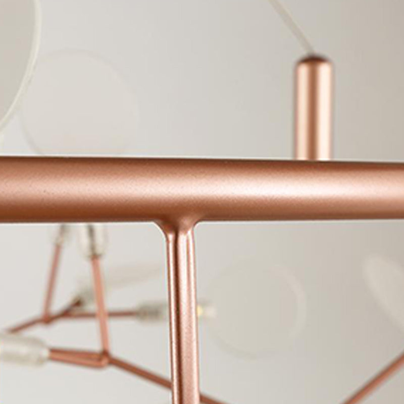 Metal Branch Shape Chandelier Postmodern Fireflies Hanging Lamp for Restaurant