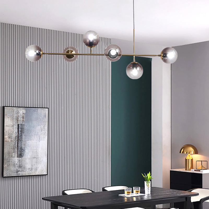 Accesorio de lámpara de araña de comedor de estilo moderno comedor de cocina sombra de vidrio luz colgante