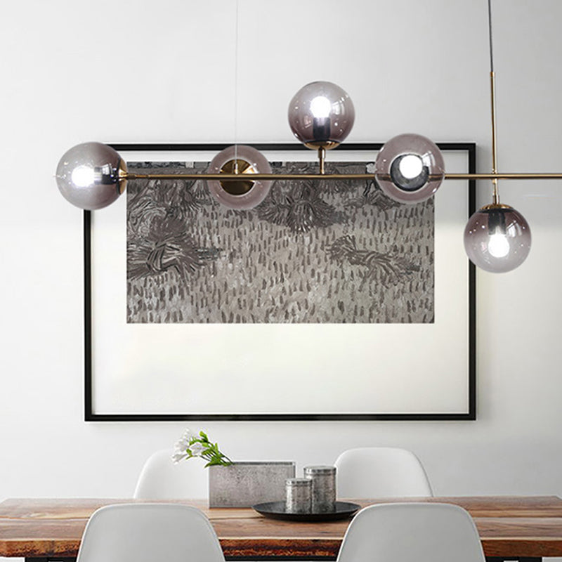 Accesorio de lámpara de araña de comedor de estilo moderno comedor de cocina sombra de vidrio luz colgante