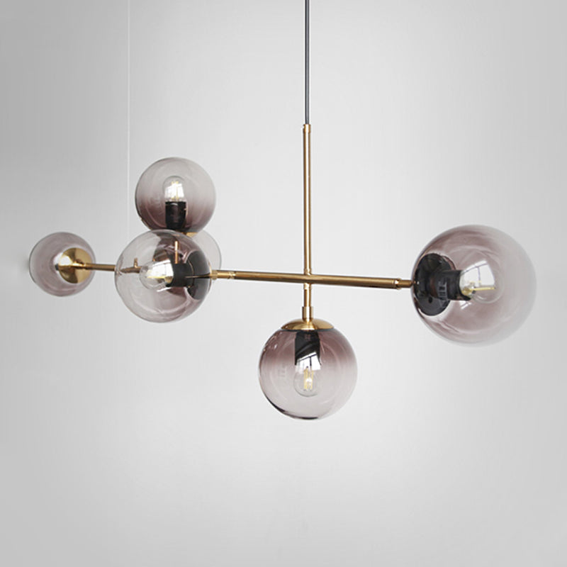 Accesorio de lámpara de araña de comedor de estilo moderno comedor de cocina sombra de vidrio luz colgante