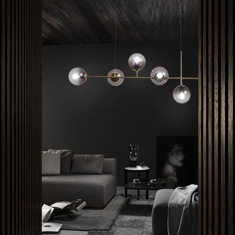 Accesorio de lámpara de araña de comedor de estilo moderno comedor de cocina sombra de vidrio luz colgante