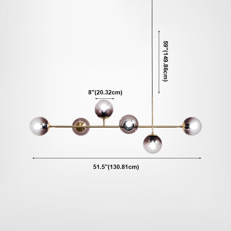 Accesorio de lámpara de araña de comedor de estilo moderno comedor de cocina sombra de vidrio luz colgante