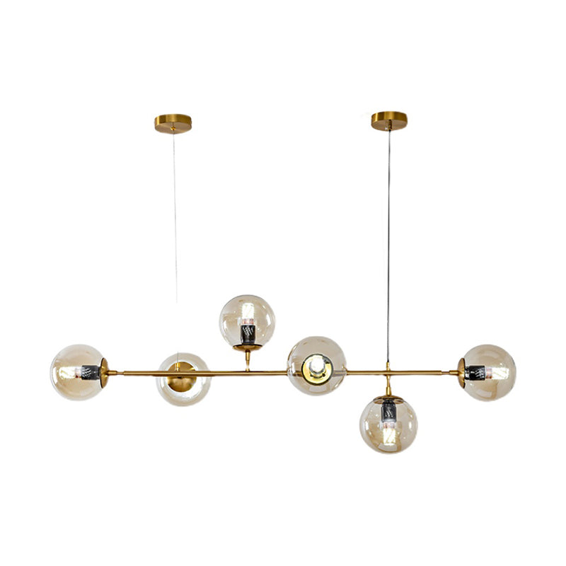 Contemporary Globe Pendant Lights Glass 6 Light Pendant Lighting