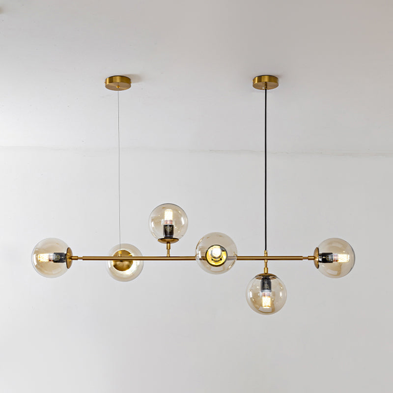 Contemporary Globe Pendant Lights Glass 6 Light Pendant Lighting
