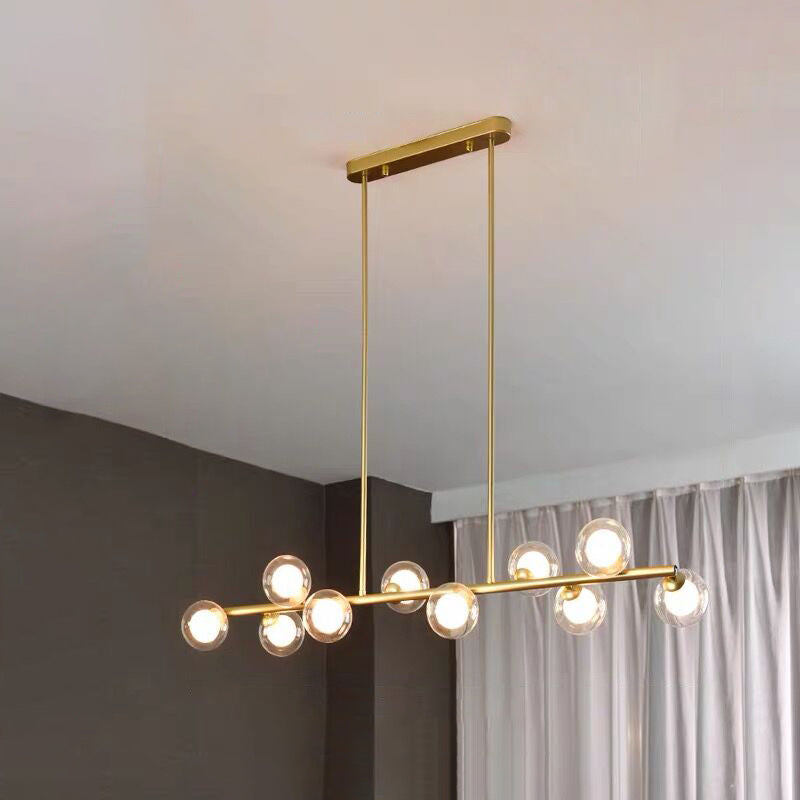 Modern Kitchen Island Lighting Round Hanging Island Lights with Clear Glass Shade