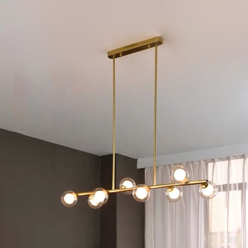 Modern Kitchen Island Lighting Round Hanging Island Lights with Clear Glass Shade