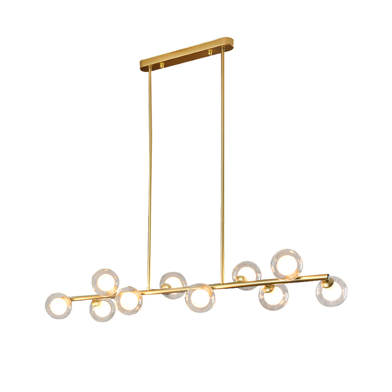 Modern Kitchen Island Lighting Round Hanging Island Lights with Clear Glass Shade