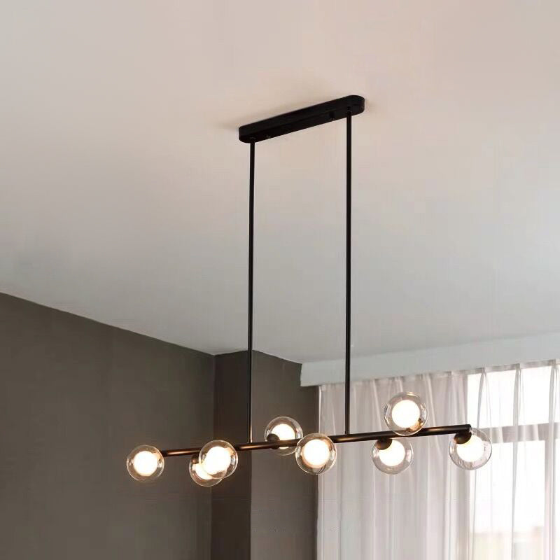 Modern Kitchen Island Lighting Round Hanging Island Lights with Clear Glass Shade