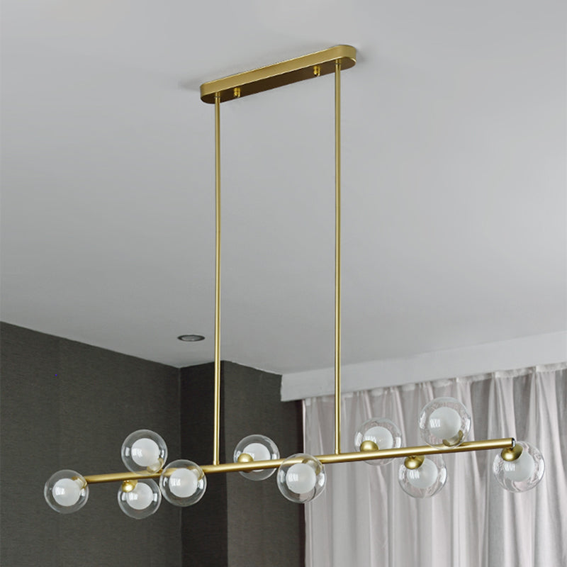 Modern Kitchen Island Lighting Round Hanging Island Lights with Clear Glass Shade