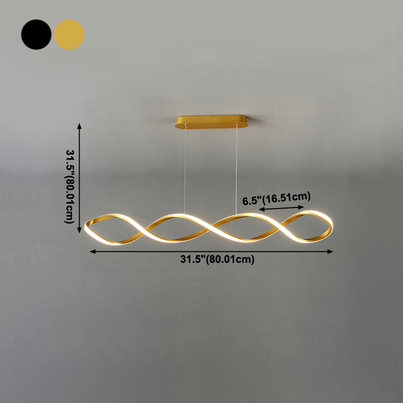 Contemporary Style Linear Island Lighting Metal 1 Light Island Pendant Light