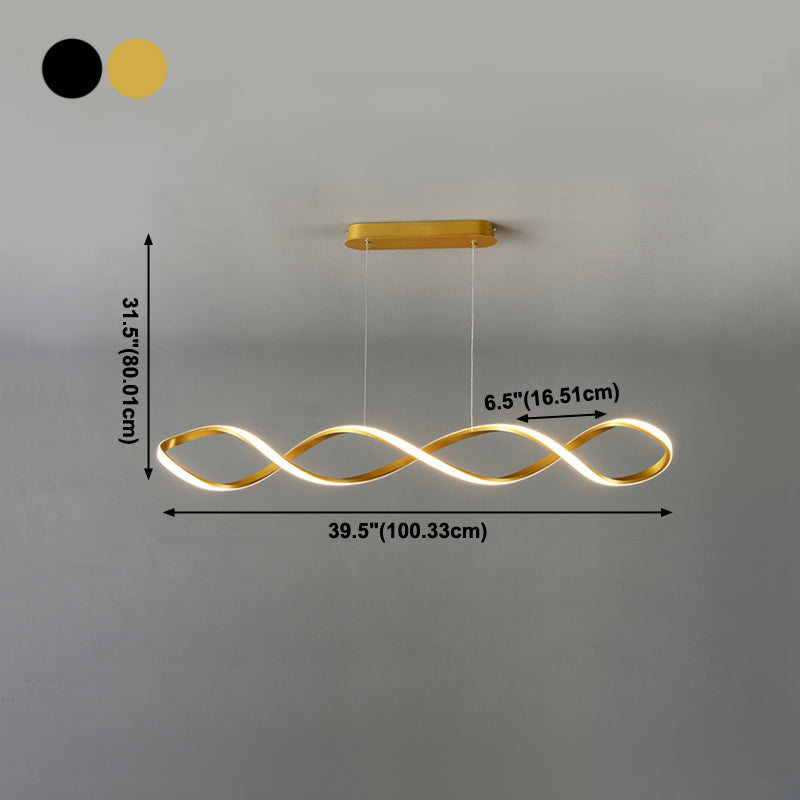 Contemporary Style Linear Island Lighting Metal 1 Light Island Pendant Light