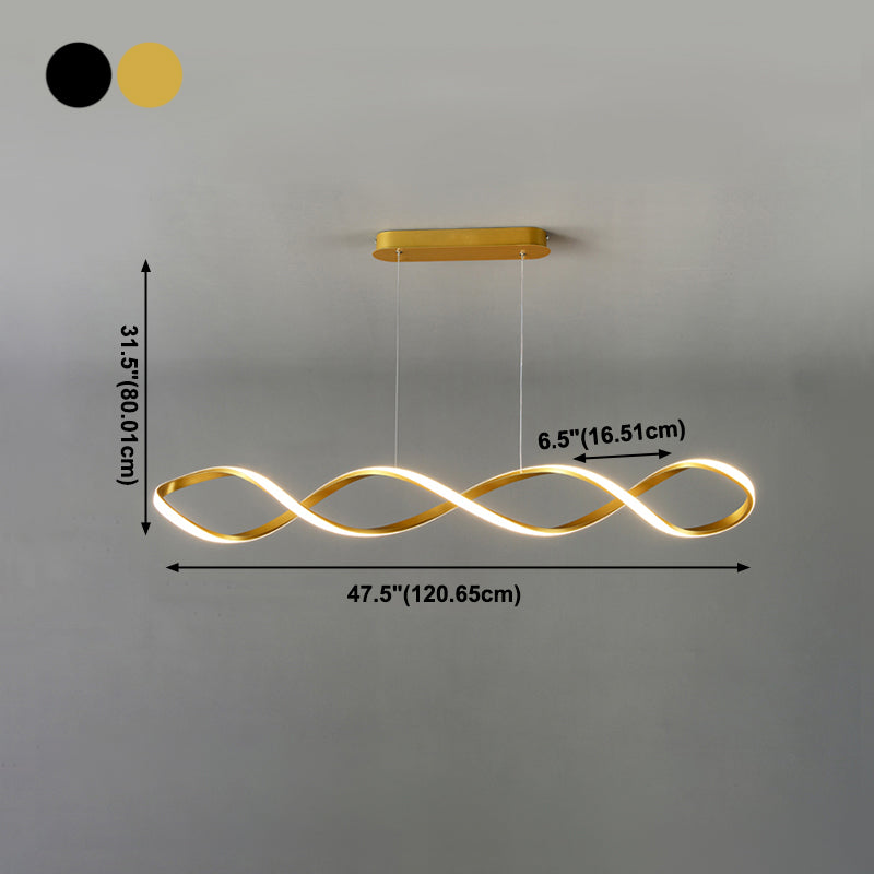 Contemporary Style Linear Island Lighting Metal 1 Light Island Pendant Light