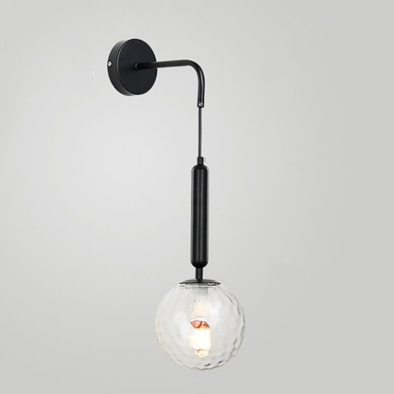 Glass Ball Shade Wall Lighting Modern Style Single Light Wall Mounted Light Fixture