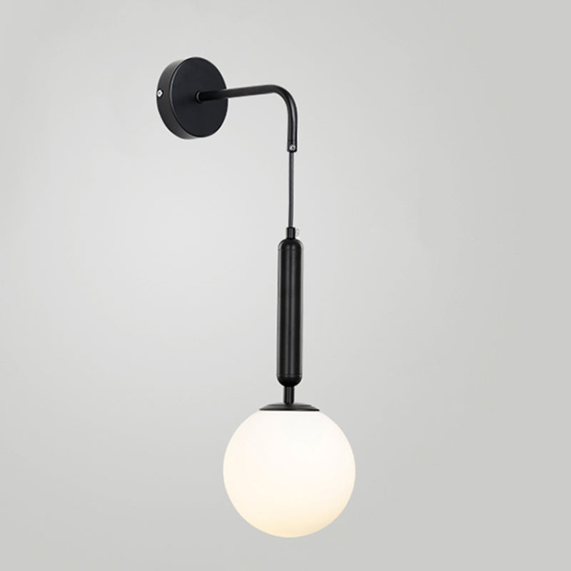Glass Ball Shade Wall Lighting Modern Style Single Light Wall Mounted Light Fixture