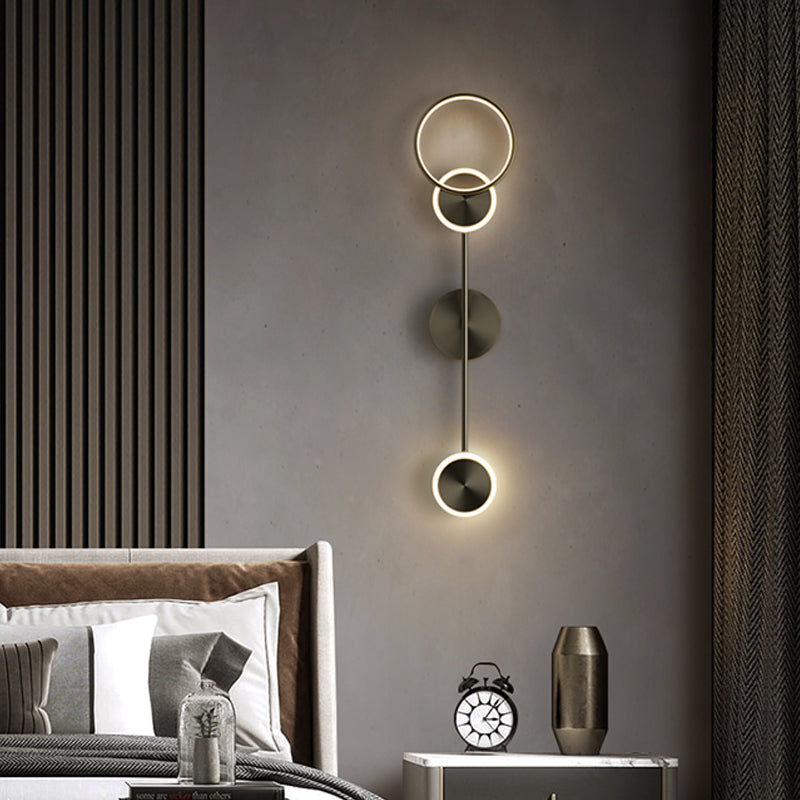 Círculo contemporáneo Luces de columna vertebral de metal múltiples luces de montaje de pared lámpara de montaje