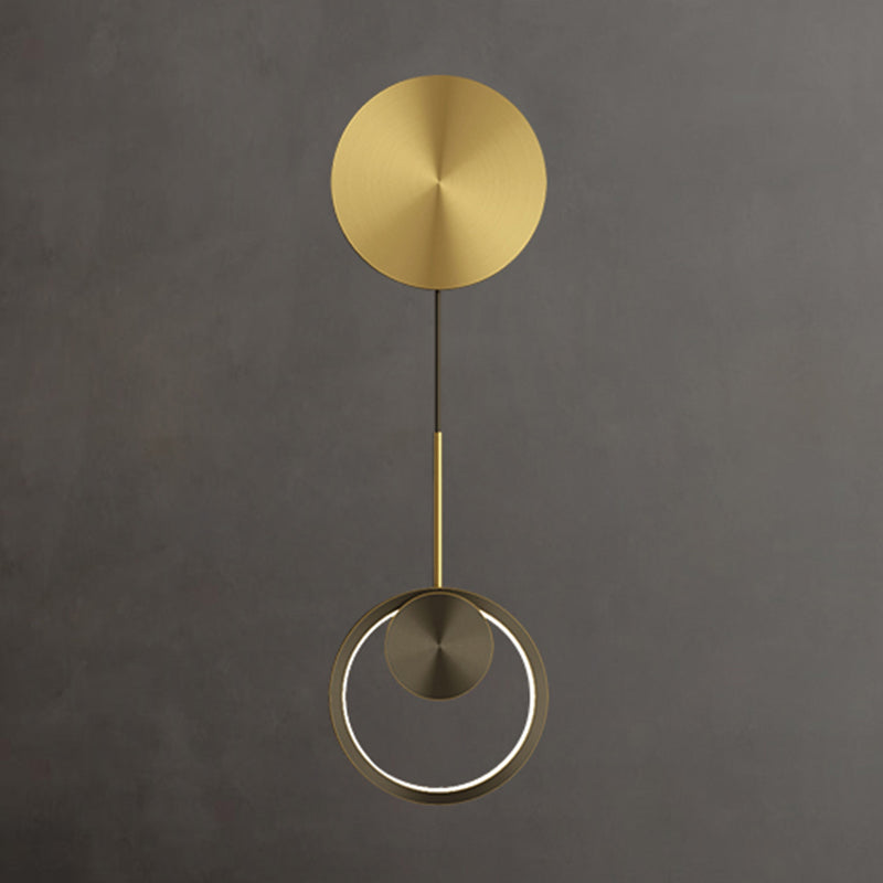 Contemporary Circle Sconce Lights Metal Multi Lights Wall Mount Lightture