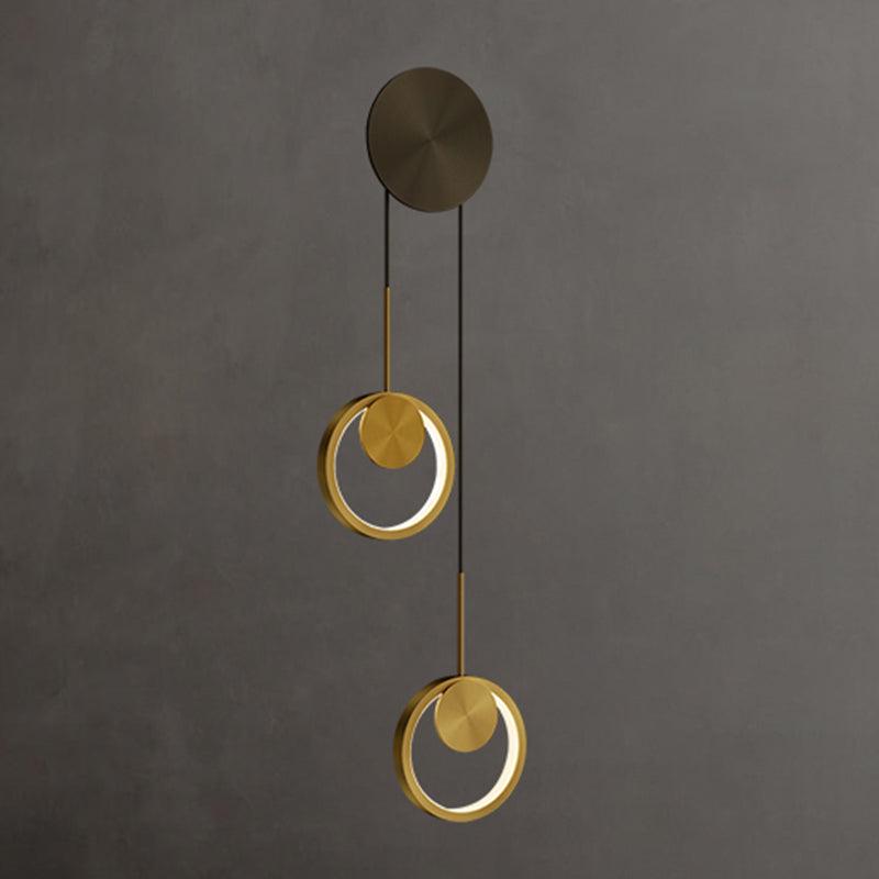 Círculo contemporáneo Luces de columna vertebral de metal múltiples luces de montaje de pared lámpara de montaje