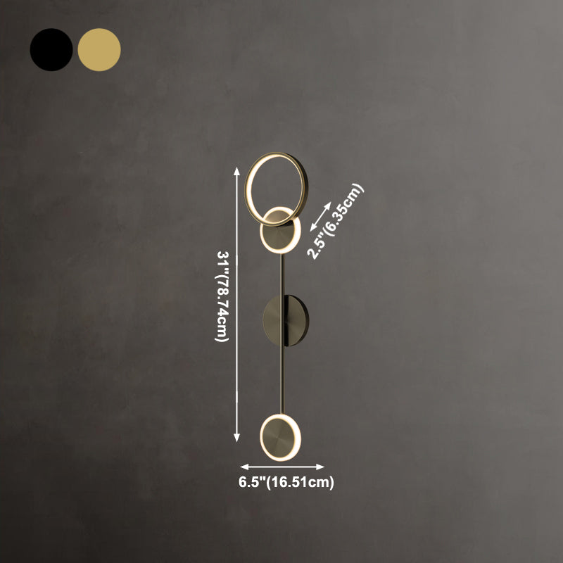 Círculo contemporáneo Luces de columna vertebral de metal múltiples luces de montaje de pared lámpara de montaje