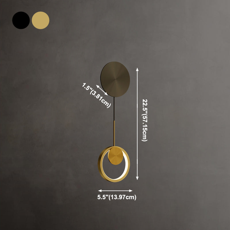 Círculo contemporáneo Luces de columna vertebral de metal múltiples luces de montaje de pared lámpara de montaje