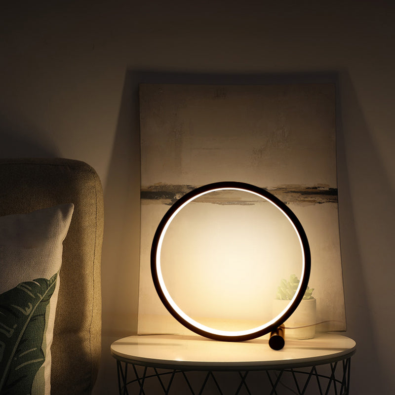 1 lampada da comodino a cerchio leggero lampade da comodino in metallo contemporaneo per camera da letto