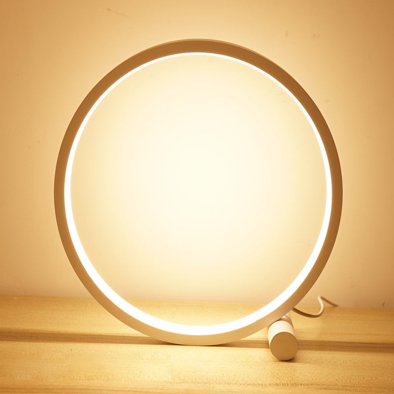 1 lampada da comodino a cerchio leggero lampade da comodino in metallo contemporaneo per camera da letto