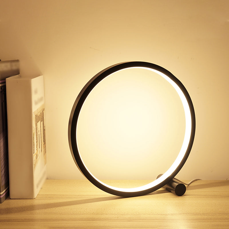 1 lampada da comodino a cerchio leggero lampade da comodino in metallo contemporaneo per camera da letto