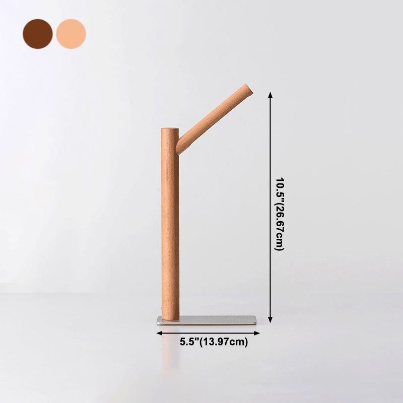 Linear 1 Light Table Lamp Contemporary Wood Nightstand Lamps for Study Room