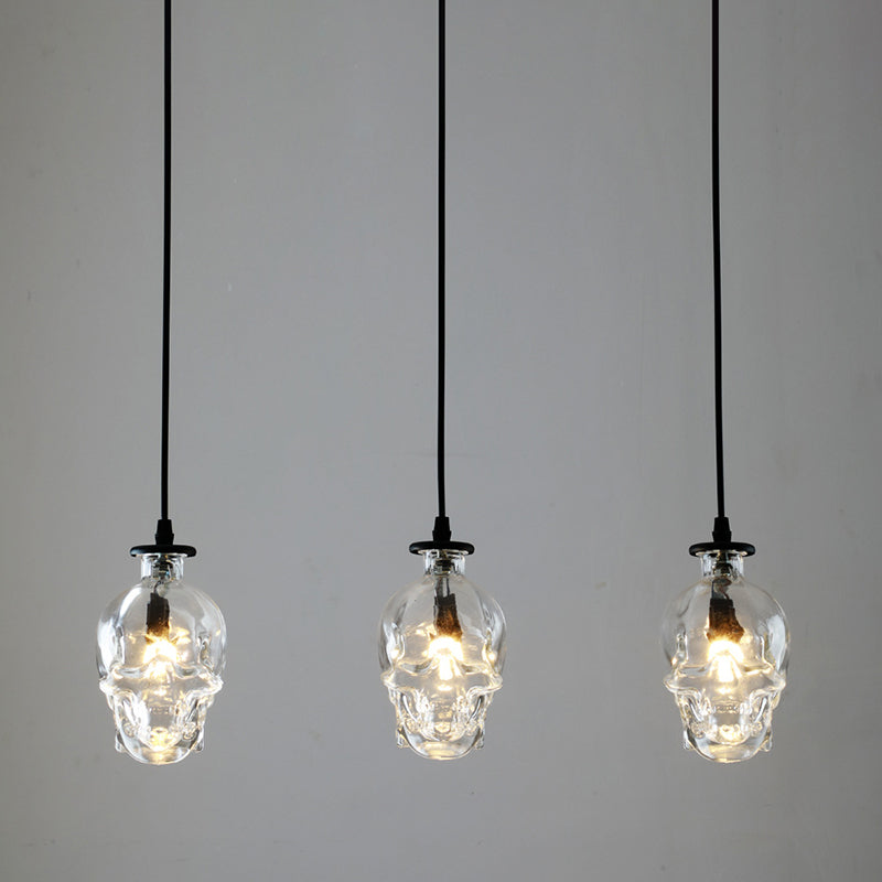 Lampada sospesa nera in vetro in stile creativo industriale Luce a sospensione geometrica per sala da pranzo