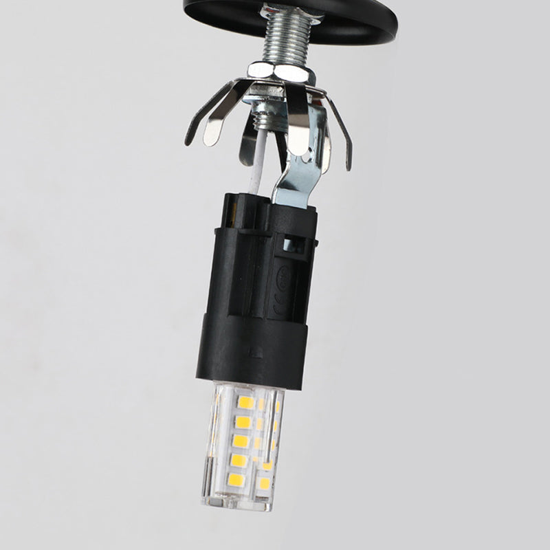 Lampada sospesa nera in vetro in stile creativo industriale Luce a sospensione geometrica per sala da pranzo