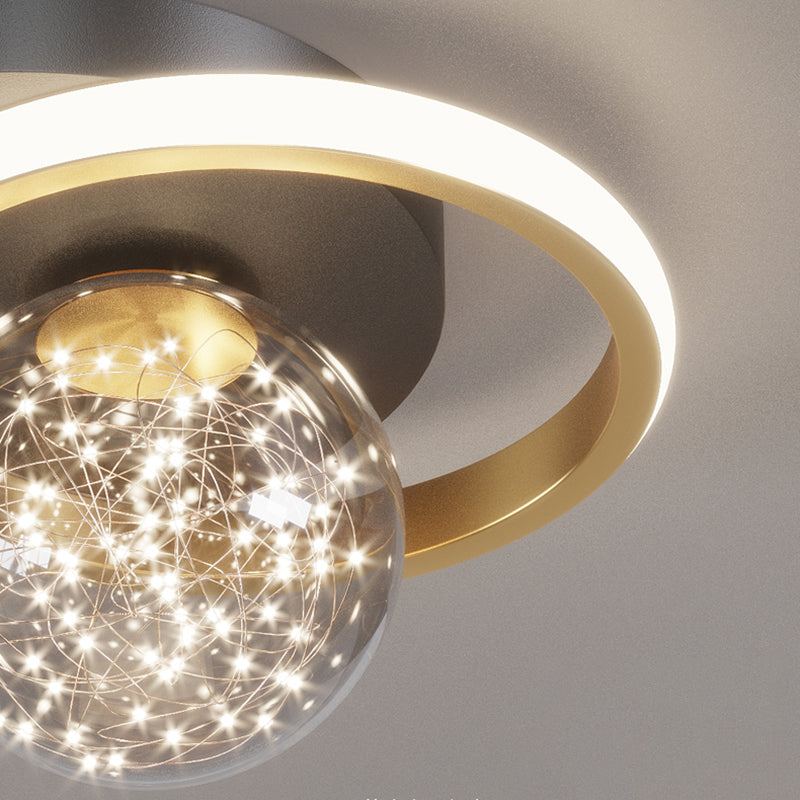Modern Flush Mount Lamp 2 Heads Gypsophila LED Ceiling Light for Bedroom