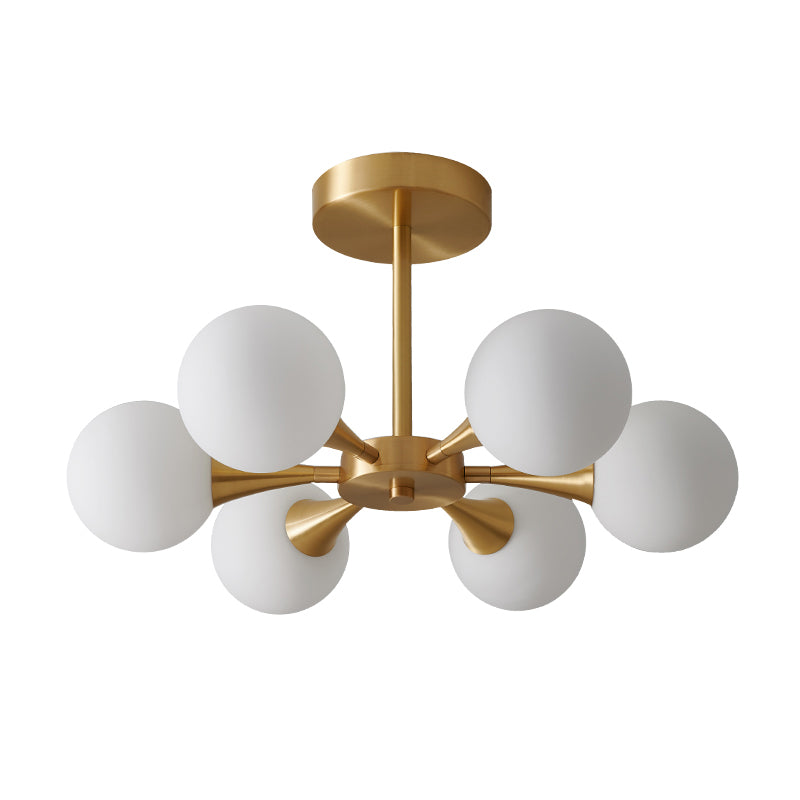 Modern Sputnik Ceiling Light Glass Shade Flush Mount Light for Bedroom Living Room