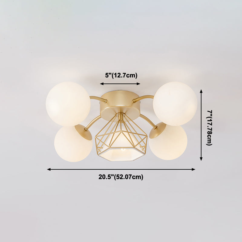 Modern Sputnik Ceiling Light Glass Shade  Flush Mount Light for Drawing Room Living Room