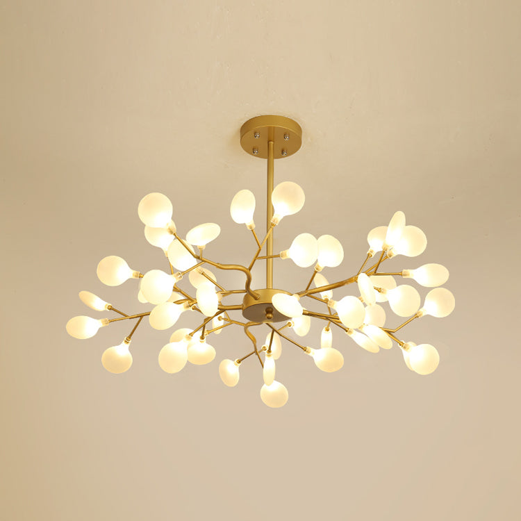 Stylish Firefly Pendant Light Fixture Minimalist Metal Bedroom Chandelier in Gold