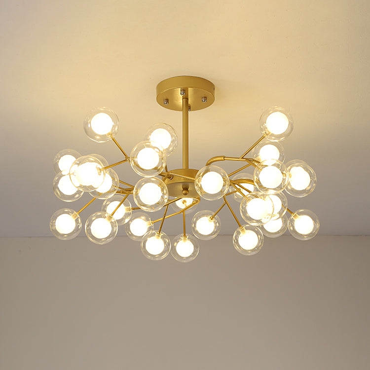 Stylish Firefly Pendant Light Fixture Minimalist Metal Bedroom Chandelier in Gold