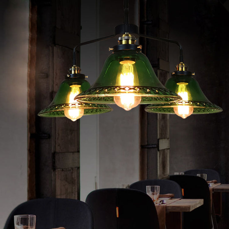 Lampadino in vetro verde chiaro vintage Lampone in vetro verde chiaro per sala da pranzo