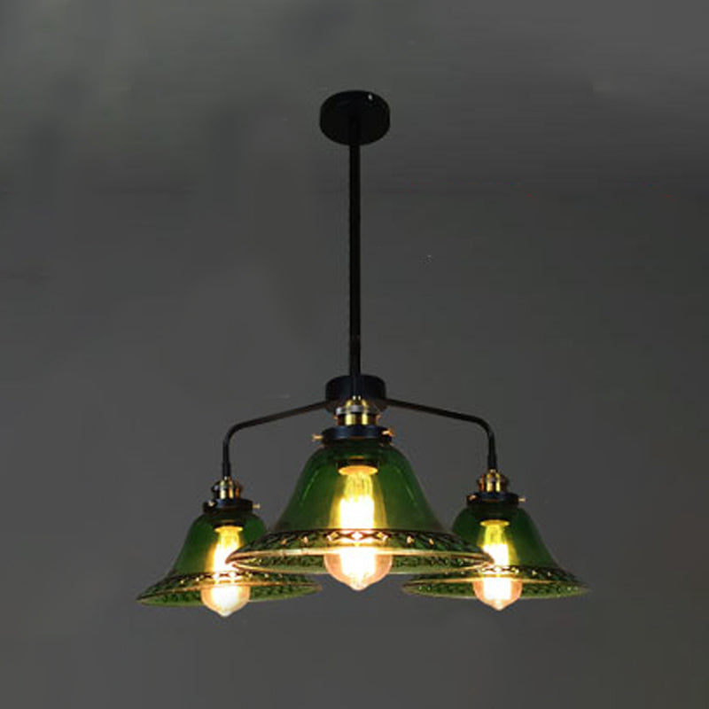 Lampadino in vetro verde chiaro vintage Lampone in vetro verde chiaro per sala da pranzo